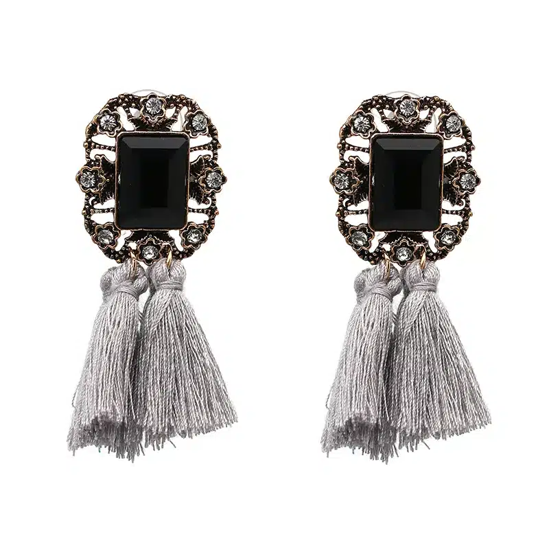 New 2017 fashion jewelry hot sale women crysta vintage tassel statement bib stud Earrings for women jewelry Factory Price 49