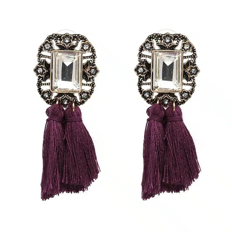 New 2017 fashion jewelry hot sale women crysta vintage tassel statement bib stud Earrings for women jewelry Factory Price 51