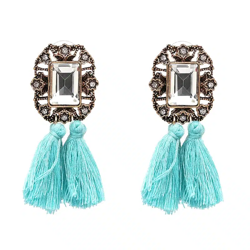 New 2017 fashion jewelry hot sale women crysta vintage tassel statement bib stud Earrings for women jewelry Factory Price 53