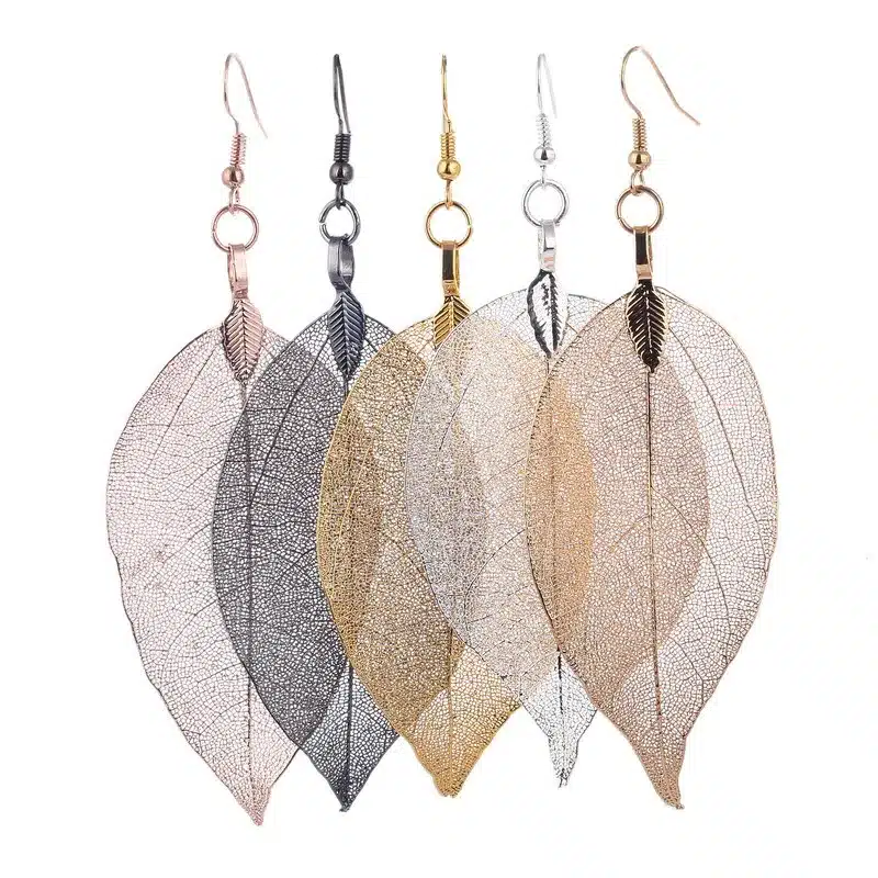 LOVBEAFAS 2017 Fashion Brincos Bohemian Long Earrings Unique Natural Real Leaf Big Earrings For Women Fine Jewelry Gift 20