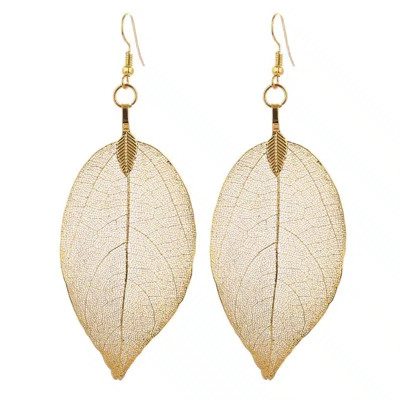 LOVBEAFAS 2017 Fashion Brincos Bohemian Long Earrings Unique Natural Real Leaf Big Earrings For Women Fine Jewelry Gift 21