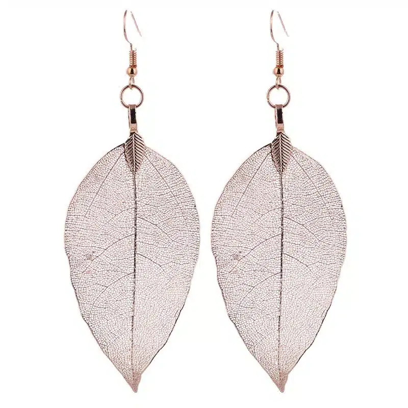 LOVBEAFAS 2017 Fashion Brincos Bohemian Long Earrings Unique Natural Real Leaf Big Earrings For Women Fine Jewelry Gift 23