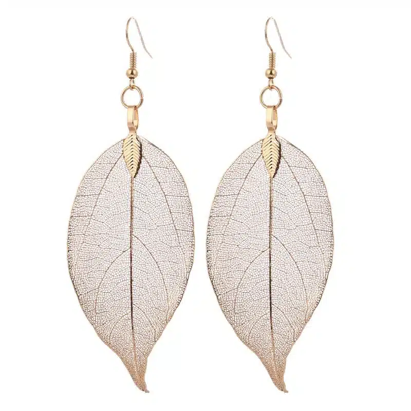 LOVBEAFAS 2017 Fashion Brincos Bohemian Long Earrings Unique Natural Real Leaf Big Earrings For Women Fine Jewelry Gift 25