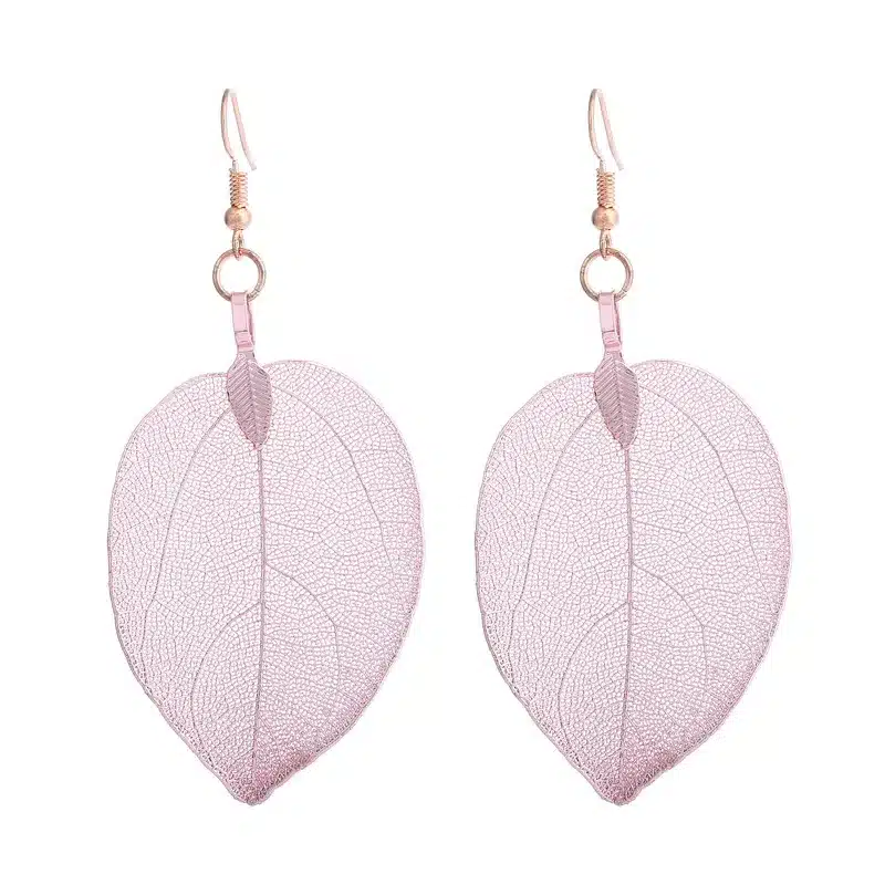 LOVBEAFAS 2017 Fashion Brincos Bohemian Long Earrings Unique Natural Real Leaf Big Earrings For Women Fine Jewelry Gift 26