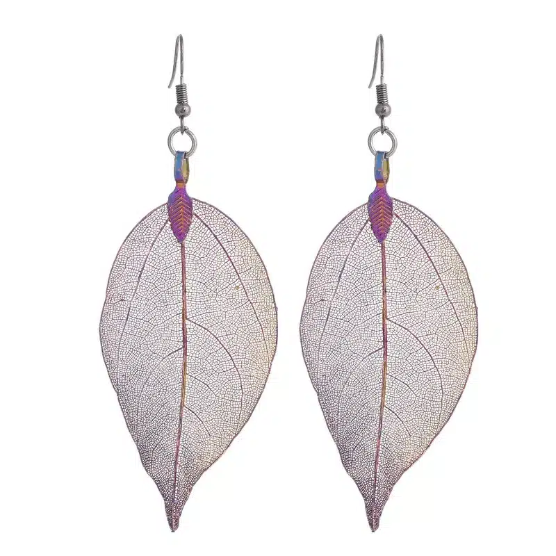 LOVBEAFAS 2017 Fashion Brincos Bohemian Long Earrings Unique Natural Real Leaf Big Earrings For Women Fine Jewelry Gift 27