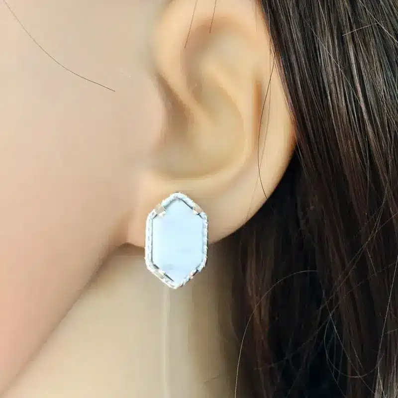 10 colours Drusy Luxury stud Earrings black druzy Geometry Earing silver plated fashion brand jewelry For women girls KS 16 13