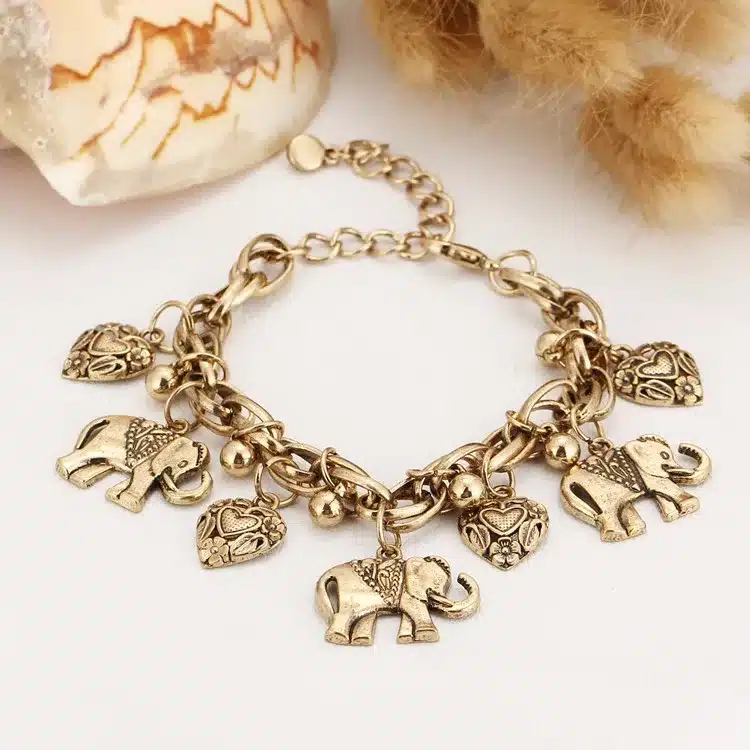 IF YOU Trendy Silver Color Charm Bracelet Bohemian Statement Women Bracelet With Elephant Pulseira Vintage Jewelry For Women 39