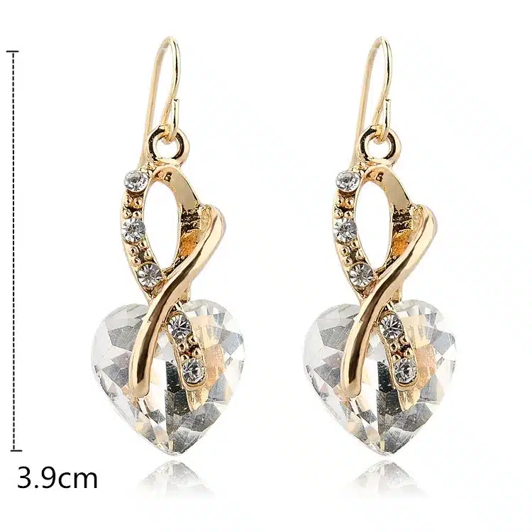 TOUCHEART Luxury AAA Cubic Zirconia Pendientes Fashion Jewelry Earrings Gold Color Crystal Heart Drop Earrings for Women 2017 17