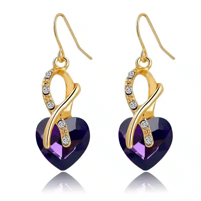 TOUCHEART Luxury AAA Cubic Zirconia Pendientes Fashion Jewelry Earrings Gold Color Crystal Heart Drop Earrings for Women 2017 20