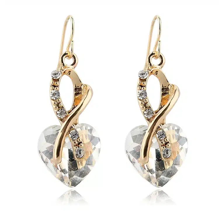 TOUCHEART Luxury AAA Cubic Zirconia Pendientes Fashion Jewelry Earrings Gold Color Crystal Heart Drop Earrings for Women 2017 26