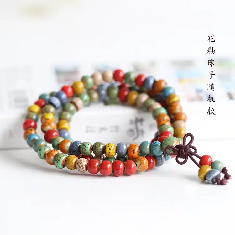 Women Handmade Ceramic Bracelets & Bangles Fashion Bohemia Elegant Jewelry Beaded Accessories Ethnic Tibetan Red Blue Green 5