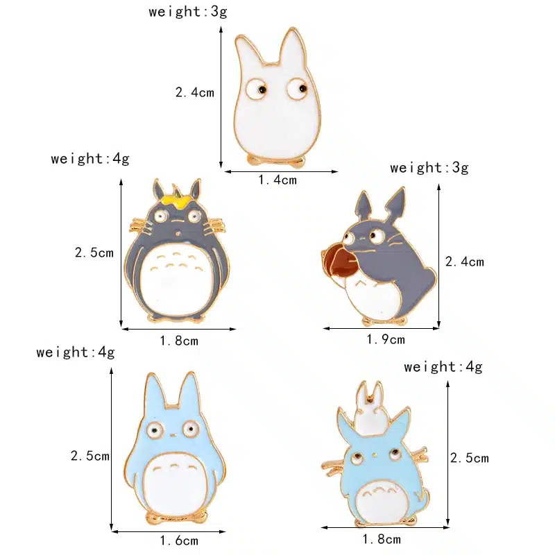 5pcs/set Childhood Cartoon My Neighbor Lovely Totoro Chinchilla Brooch Button Pins Denim Jacket Pin Badge Animal Jewelry Gift 14