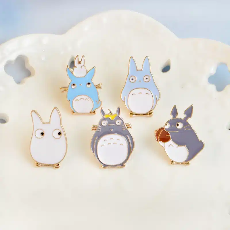 5pcs/set Childhood Cartoon My Neighbor Lovely Totoro Chinchilla Brooch Button Pins Denim Jacket Pin Badge Animal Jewelry Gift 16