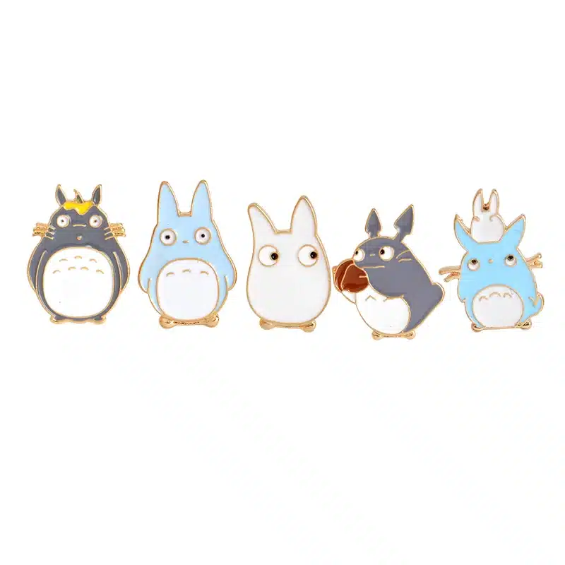 5pcs/set Childhood Cartoon My Neighbor Lovely Totoro Chinchilla Brooch Button Pins Denim Jacket Pin Badge Animal Jewelry Gift 19