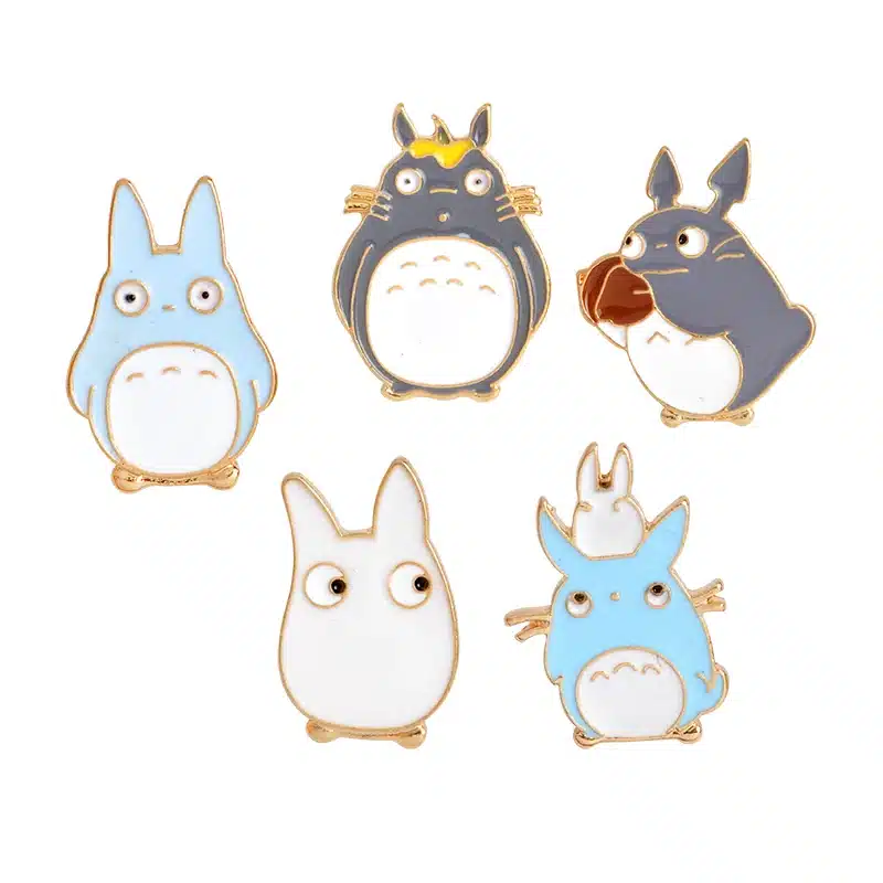 5pcs/set Childhood Cartoon My Neighbor Lovely Totoro Chinchilla Brooch Button Pins Denim Jacket Pin Badge Animal Jewelry Gift 20