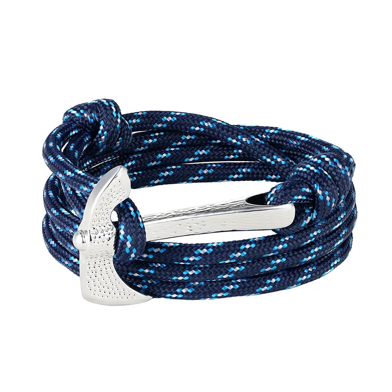 Hot Fashion Jewelry Multilayer Risers Scrub Black Alloy Anchor Bracelet Men Leather Bracelet for Women&Men friendship bracelets 9