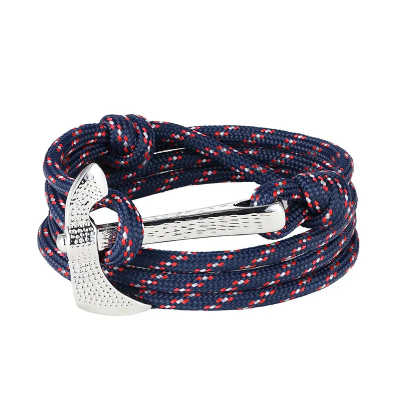 Hot Fashion Jewelry Multilayer Risers Scrub Black Alloy Anchor Bracelet Men Leather Bracelet for Women&Men friendship bracelets 10