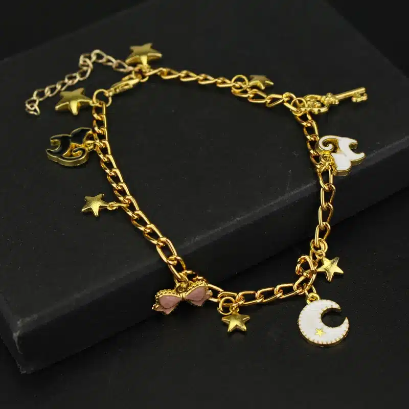 2New Sailor Moon Shielded Star Crystal Bracelet & Bangle with Enamel Stars,Pentacle Charms Anime Cosplay Jewelry for Girls/Women 14