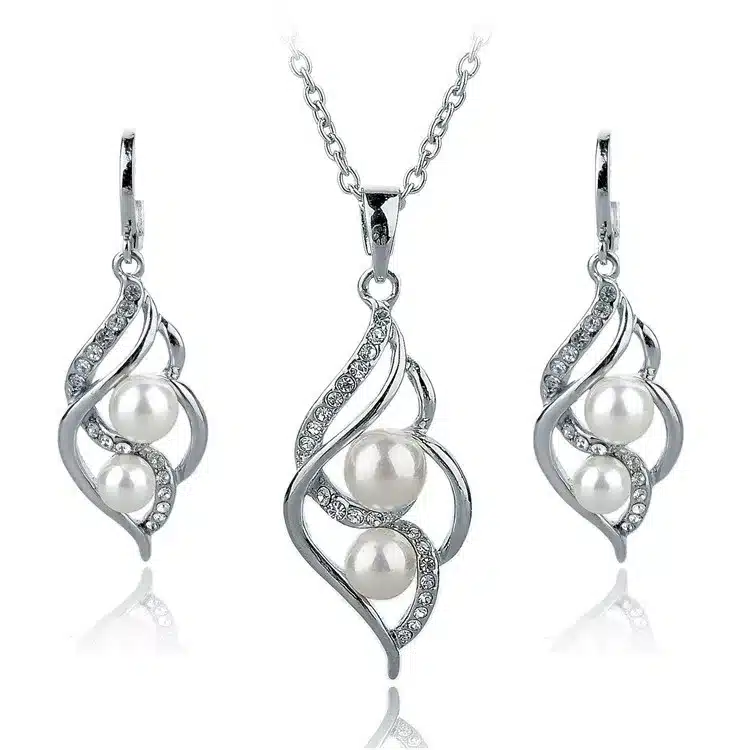 TOUCHEART Simulated Pearl Indian Wedding Jewelry Sets for Women Bridal Crystal Gold color Earrings Statement Necklaces SET140024 18