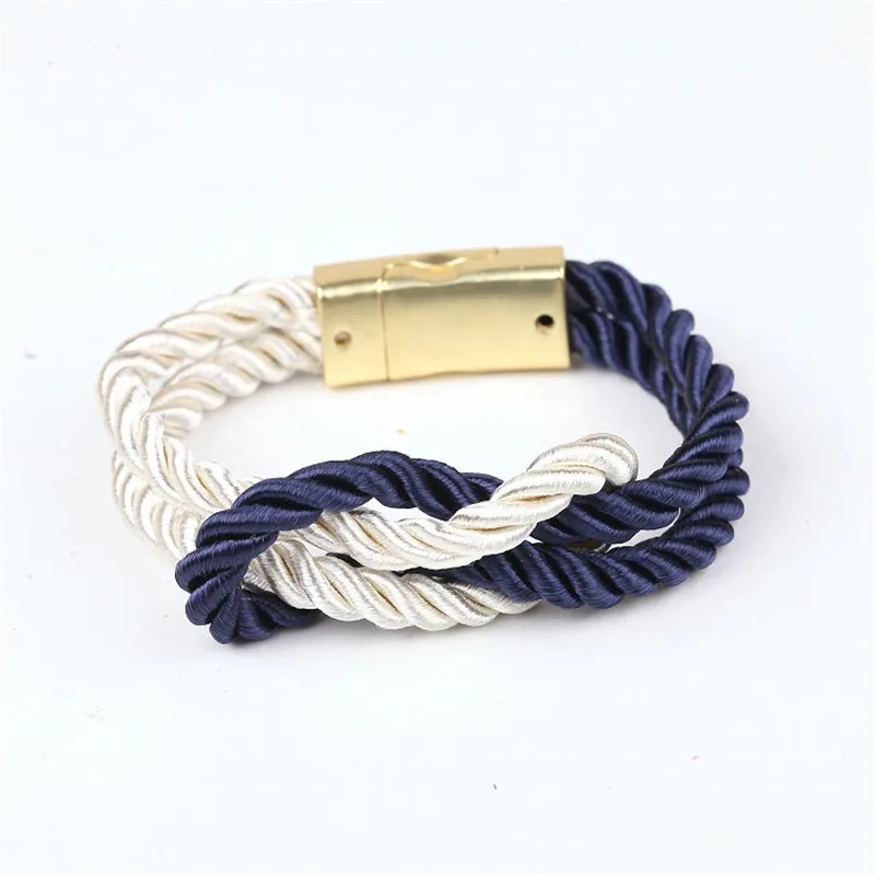 2017 Hot Fashion Bracelets Braided Rope Chain With a Magnetic Clasp With Bow Charm of Leather Men and Women Jewelry Bangles 15