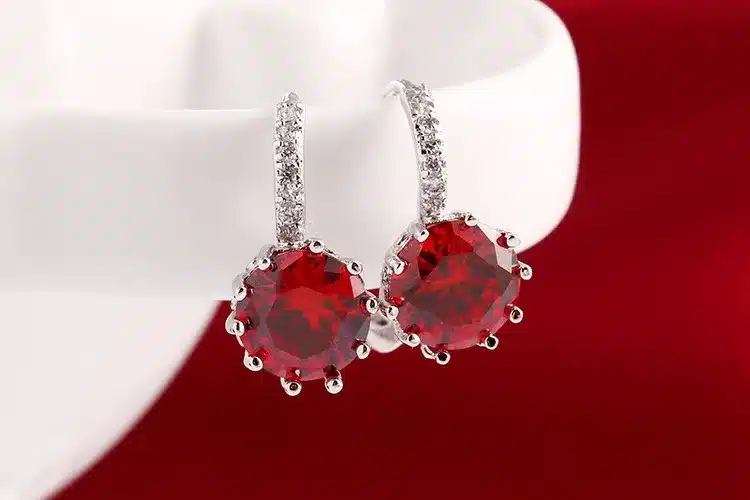 Fashion Alloy Silver-Plated 5 Color Geometry Crystal Earrings Simple Jewelry Design Round Zirconia Stud Earrings For Women 10