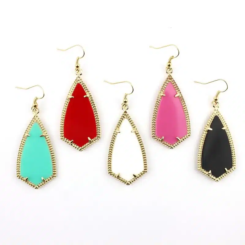 E2399 Gold Kite Inspired Design Gold Frame Rhombus Earrings American Fashion Southern Style Women Boutique Jewelry Wholesale 12
