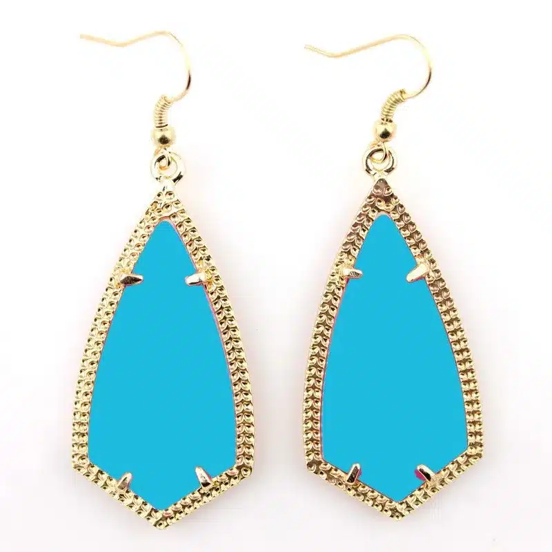 E2399 Gold Kite Inspired Design Gold Frame Rhombus Earrings American Fashion Southern Style Women Boutique Jewelry Wholesale 15