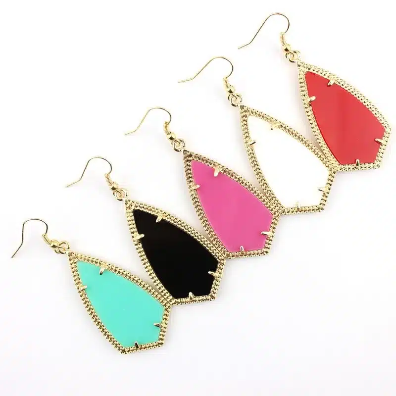 E2399 Gold Kite Inspired Design Gold Frame Rhombus Earrings American Fashion Southern Style Women Boutique Jewelry Wholesale 31