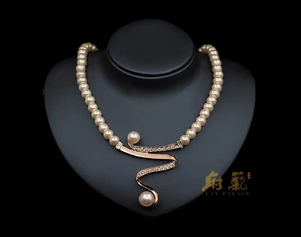 Fine jewelry pearl set nigerian wedding african beads gold color simulated pearl necklace stud earring free shipping 14