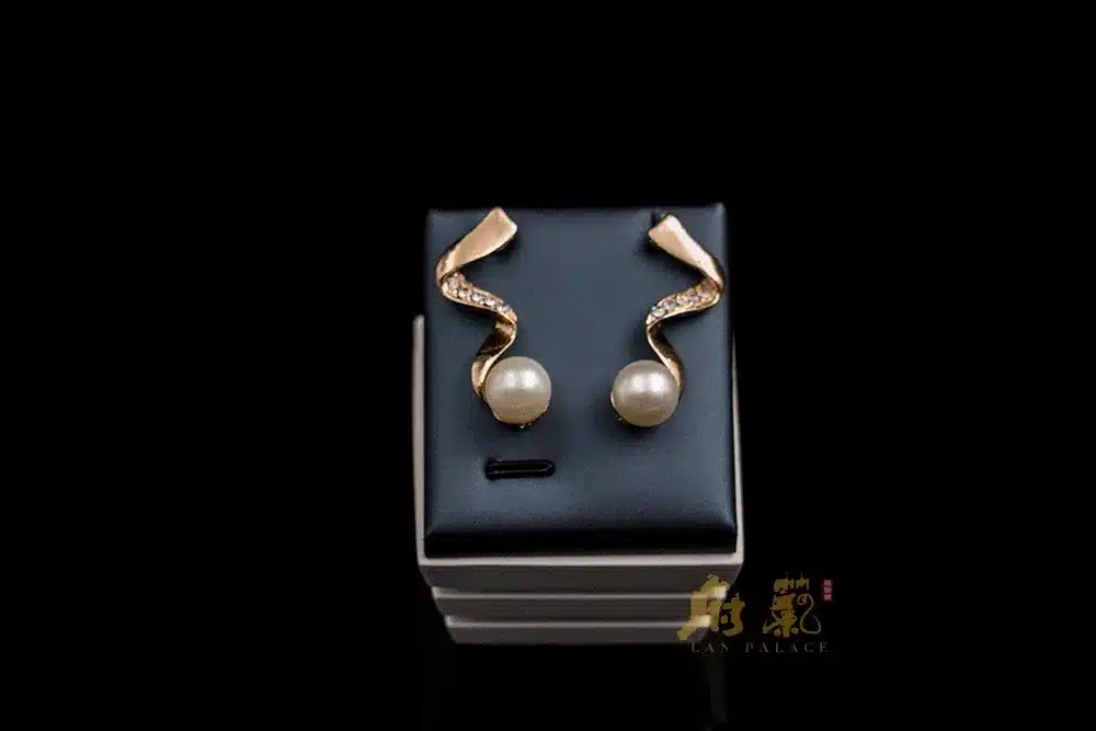Fine jewelry pearl set nigerian wedding african beads gold color simulated pearl necklace stud earring free shipping 15