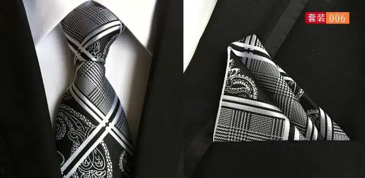 paisley mens fashion ties for men neckties business dress polyester silk tie jacquard casual necktie tie handkerchief set TZ001 14