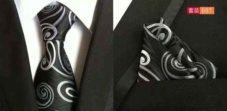 paisley mens fashion ties for men neckties business dress polyester silk tie jacquard casual necktie tie handkerchief set TZ001 16
