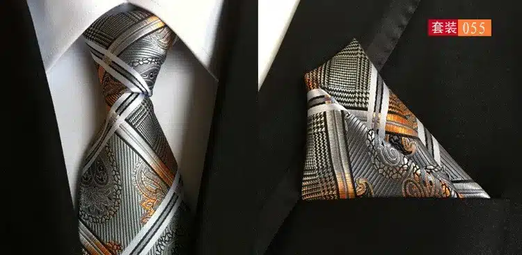 paisley mens fashion ties for men neckties business dress polyester silk tie jacquard casual necktie tie handkerchief set TZ001 15