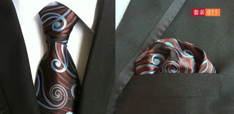 paisley mens fashion ties for men neckties business dress polyester silk tie jacquard casual necktie tie handkerchief set TZ001 17