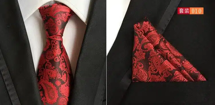 paisley mens fashion ties for men neckties business dress polyester silk tie jacquard casual necktie tie handkerchief set TZ001 19