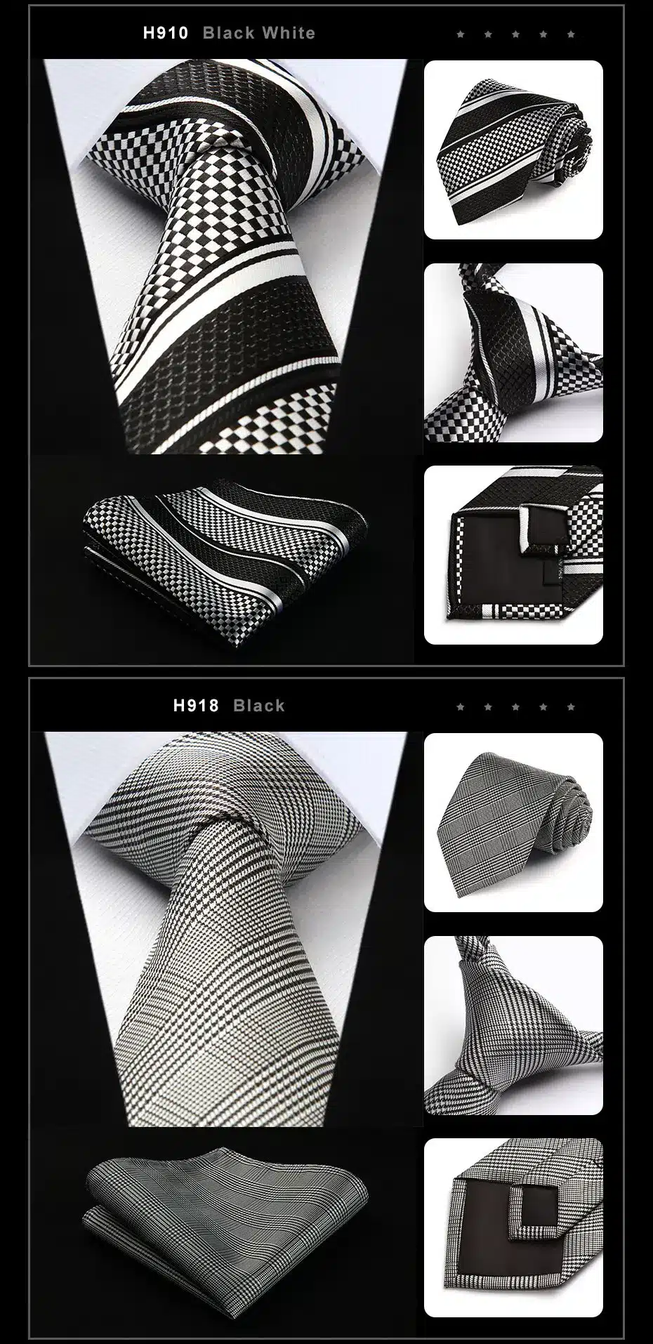 Dot Check Striped Check New 3.4" 100% Silk Jacquard Woven Classic Man's Tie Necktie #H9 4