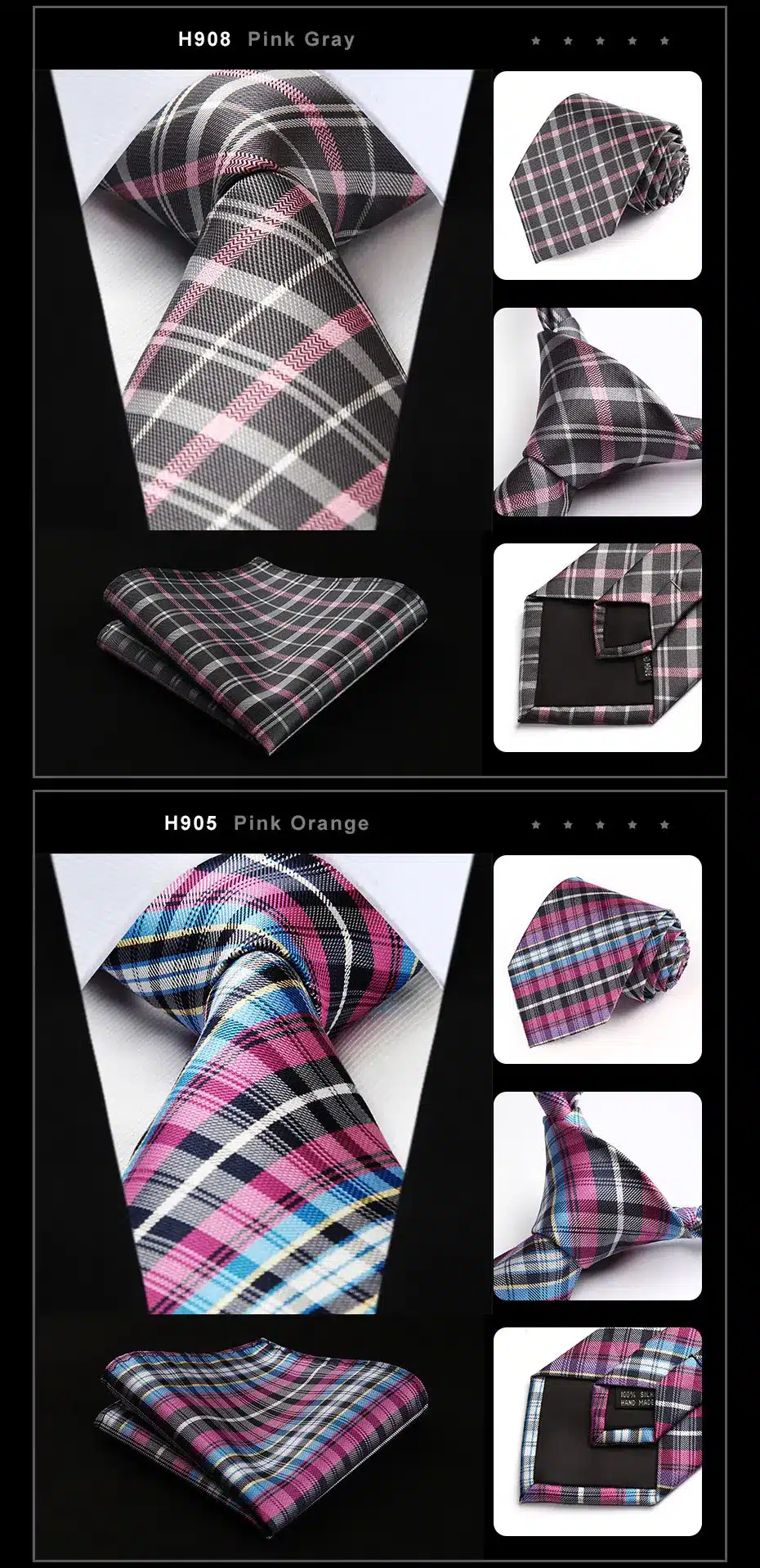 Dot Check Striped Check New 3.4" 100% Silk Jacquard Woven Classic Man's Tie Necktie #H9 5