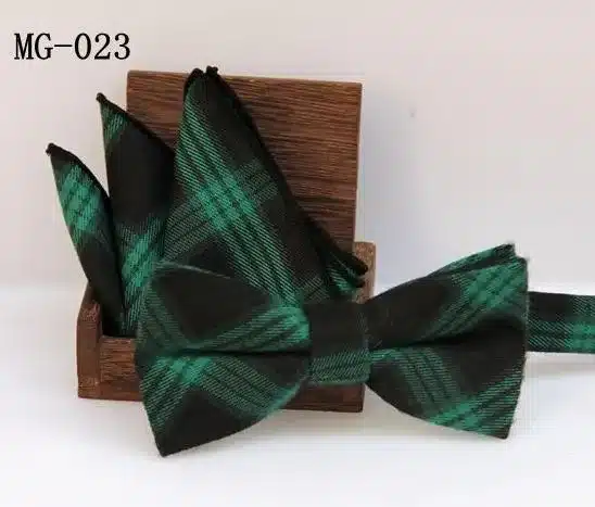 Check bowknot set Classic cotton Jacquard Woven Men Butterfly Bow Tie BowTie Pocket Square Handkerchief Suit Set handkerchief 9