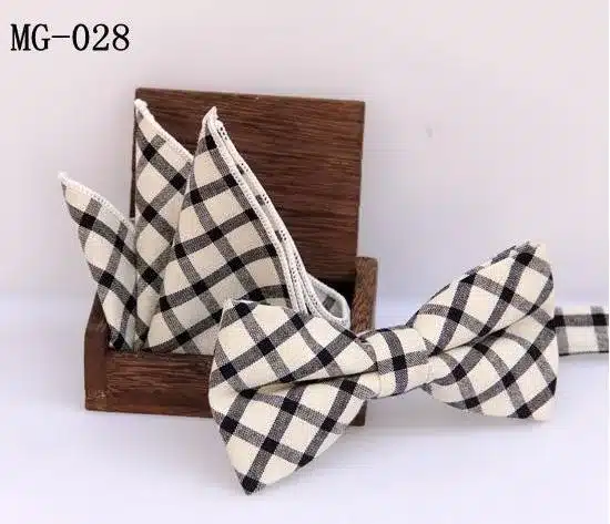 Check bowknot set Classic cotton Jacquard Woven Men Butterfly Bow Tie BowTie Pocket Square Handkerchief Suit Set handkerchief 14
