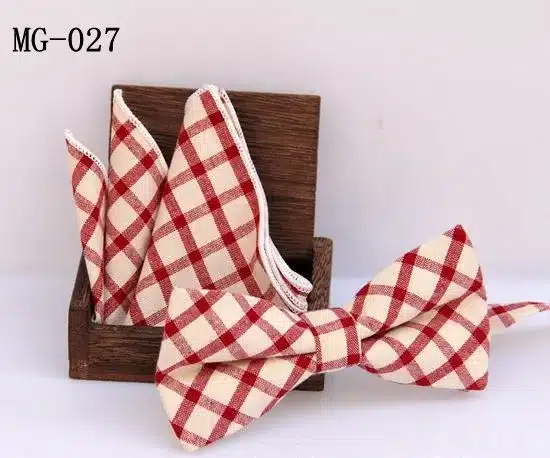 Check bowknot set Classic cotton Jacquard Woven Men Butterfly Bow Tie BowTie Pocket Square Handkerchief Suit Set handkerchief 13
