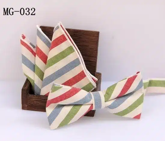 Check bowknot set Classic cotton Jacquard Woven Men Butterfly Bow Tie BowTie Pocket Square Handkerchief Suit Set handkerchief 18