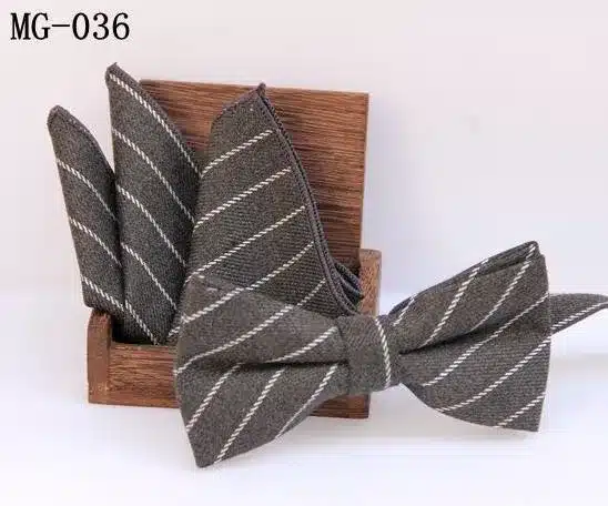 Check bowknot set Classic cotton Jacquard Woven Men Butterfly Bow Tie BowTie Pocket Square Handkerchief Suit Set handkerchief 22
