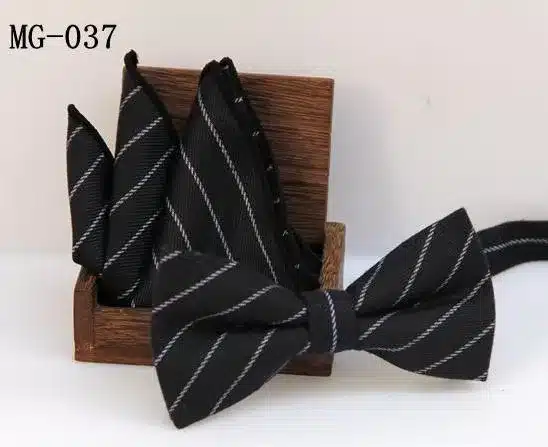 Check bowknot set Classic cotton Jacquard Woven Men Butterfly Bow Tie BowTie Pocket Square Handkerchief Suit Set handkerchief 23