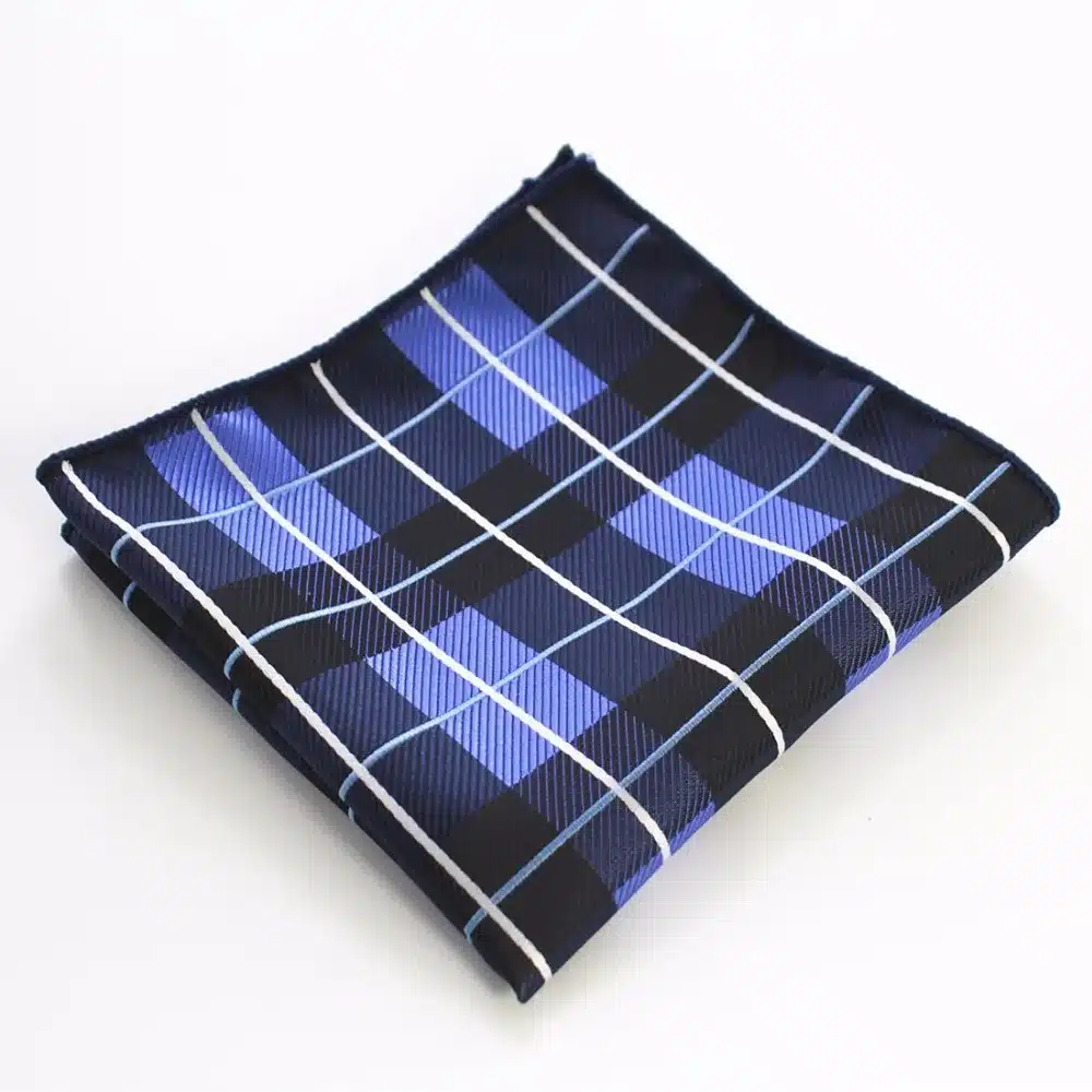 GUSLESON New Design 8cm Plaid Striped Tie Set Jacquard Woven Mens Necktie Gravata Hanky Cufflinks Set Mens Tie for Wedding Party 17