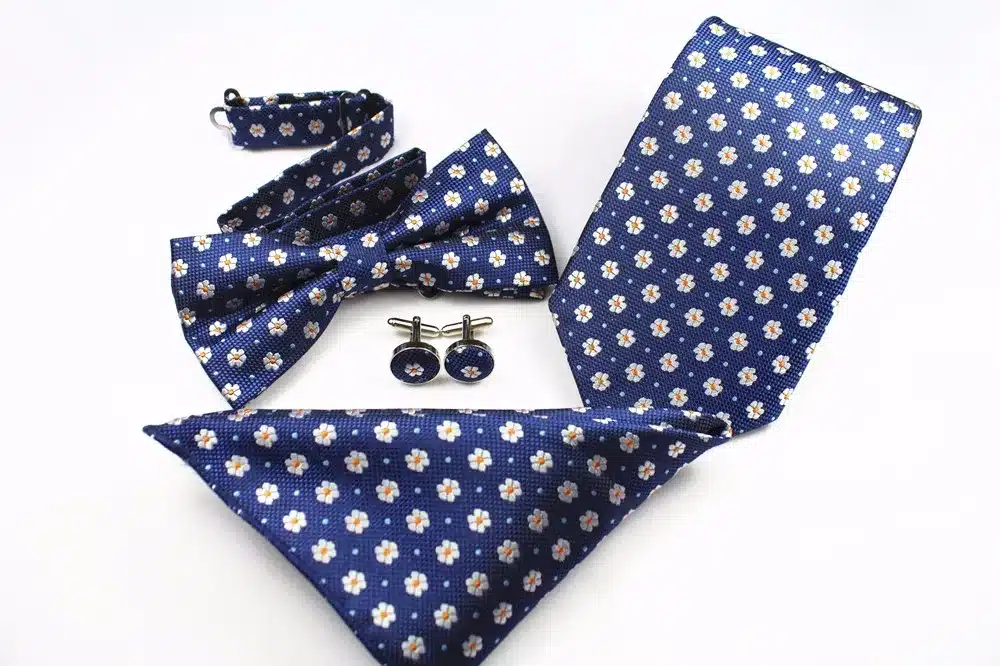 GUSLESON New Plaid Paisley Tie Set 100% Silk Jacquard Mens Necktie Gravata Hanky Cufflinks Bowtie Set Mens Tie for Wedding Party 26