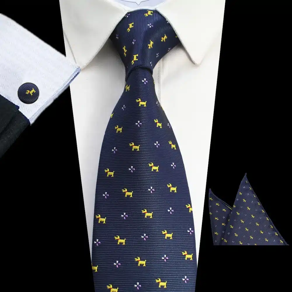 RBOCOTT 8cm Tie Sets New Design For Men Plaid & Dot & Paisley Tie Handkerchief Cufflinks Sets Business Wedding Party Neck Ties 17