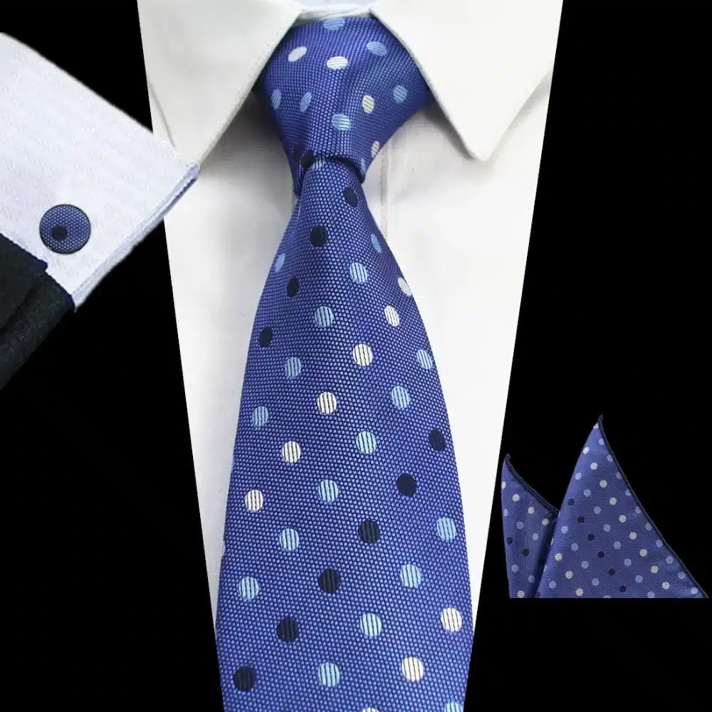 RBOCOTT 8cm Tie Sets New Design For Men Plaid & Dot & Paisley Tie Handkerchief Cufflinks Sets Business Wedding Party Neck Ties 21