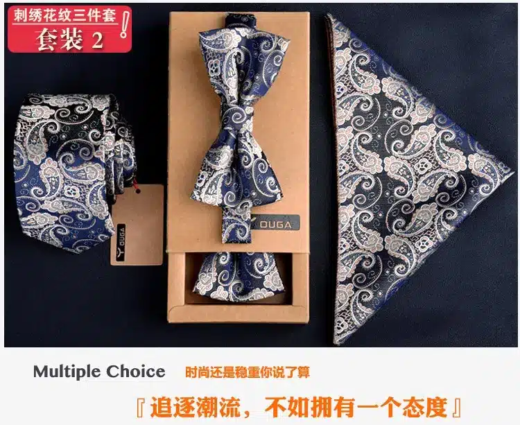 3 PCS Men Bow Tie and Handkerchief Set Bowtie Slim Necktie Corbatas Hombre Pajaritas Cravate Homme Noeud Papillon Man 10