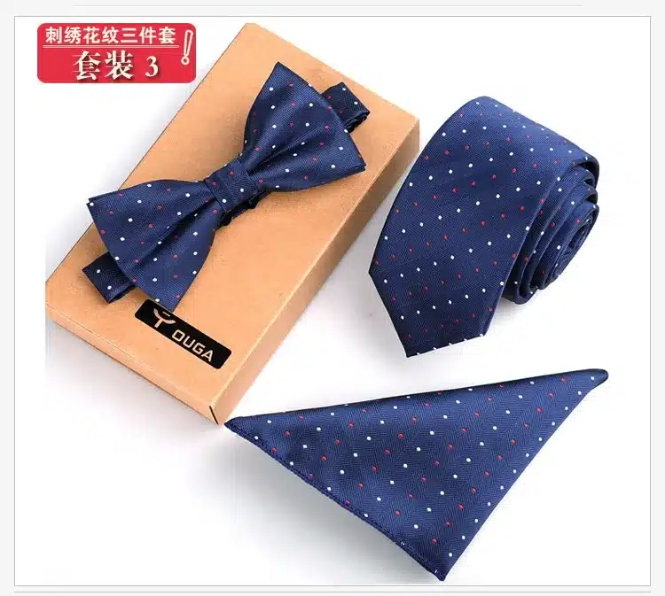 3 PCS Men Bow Tie and Handkerchief Set Bowtie Slim Necktie Corbatas Hombre Pajaritas Cravate Homme Noeud Papillon Man 11