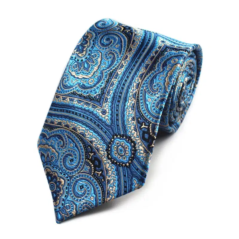 RBOCOTT 8cm Silk Jacquard Woven Mens Plaid Tie Red Paisley Tie Hanky Cufflinks Set Classic Brown Neck Ties For Wedding Business 21